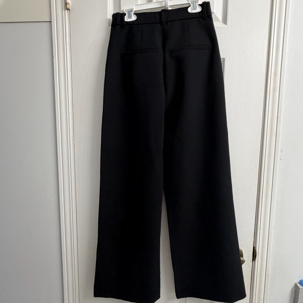 Abercrombie & Fitch Sloane Tailored Wide-Leg Women's Black Trousers Size 24 (00) - Picture 6 of 16